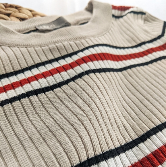 *NWOT* Asos Design Petite Cropped Sweater in Neutral Stripe - Picture 7 of 9